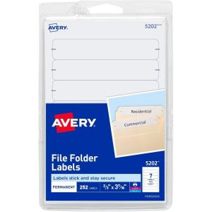 imageAvery File Folder Labels on 4quot x 6quot Sheets Easy Peel White Print ampamp Handwrite 23quot x 3716quot 252 Labels 5202250 labels