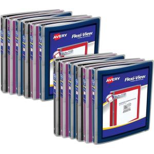 imageAvery FlexiView 3 Ring Binder 1 Inch Round Rings 1 Blue Binder 17607Assorted