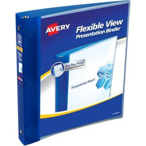 imageAvery Flexible View 3 Ring Binder 1 Inch Round Rings 1 Blue Binder 176751 Count Pack of 12