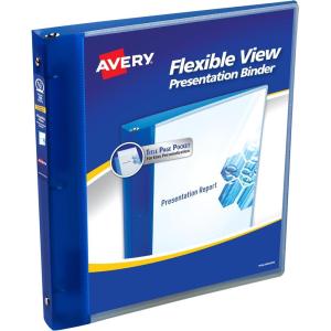 imageAvery Flexible View 3 Ring Binder 12 Inch Round Rings 1 Blue Binder 176701 Pack