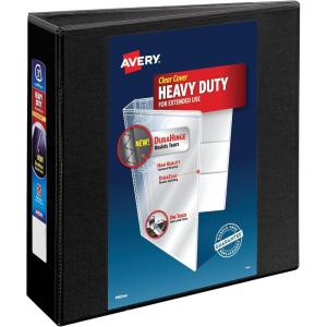 imageAvery HeavyDuty 3 Inch Binders 3 Ring View Binder 15 Inch EZD Ring Black Sturdy 79693