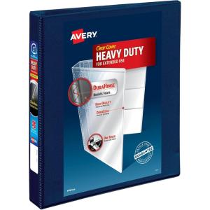 imageAvery HeavyDuty View 3 Ring Binder 15quot One Touch EZD Rings 1 Navy Blue Binder 79805Navy Blue