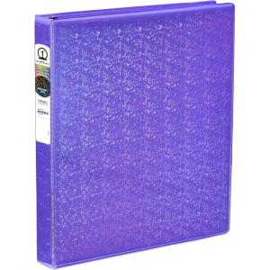 imageAvery Luxe Collection Durable Holographic 3 Ring Binder Customizable View Cover 1 Inch Round Rings 1 Holographic Violet Binder 03226Violet