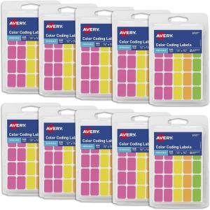 imageAvery Removable ColorCoding Stickers 525 Per Pack 10 Pack Assorted Colors 5250 Total 06721