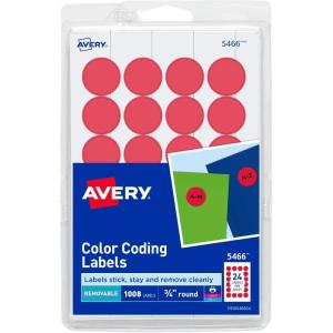 imageAvery Round Color Coding Labels Removable Adhesive Red 075quot 3 Pack 3024 Labels Total 321361 pack