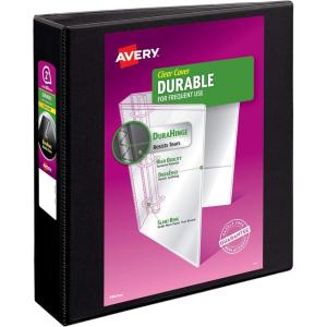 imageAveryR Durable View 3 Ring Binder 2 Inch EZD Rings 1 Black Binder 09500Black