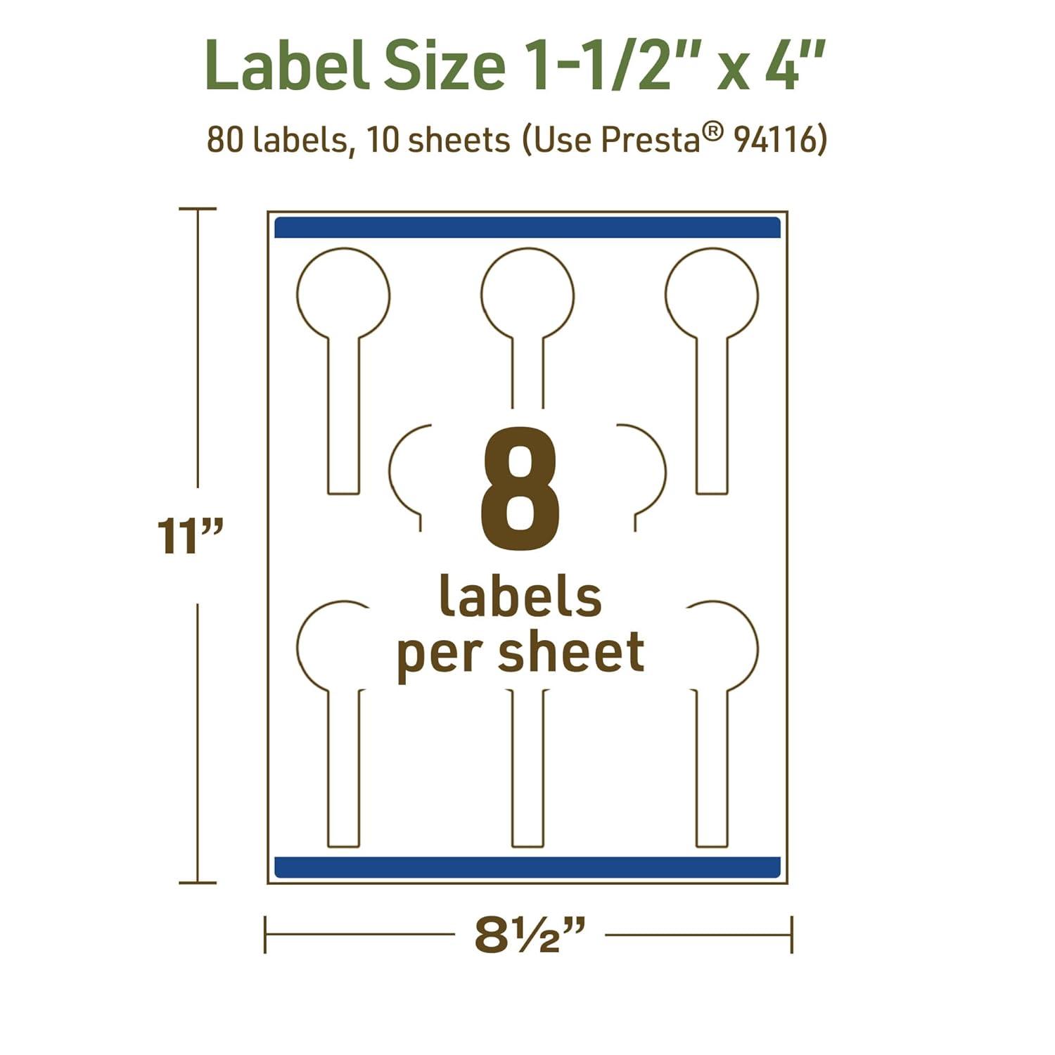 imageAvery Dissolvable Lollipop Labels Sure Feed Technology 15quot x 4quot Matte White PrinttoTheEdge LaserInkjet Printable 40 Labels Total80 labels