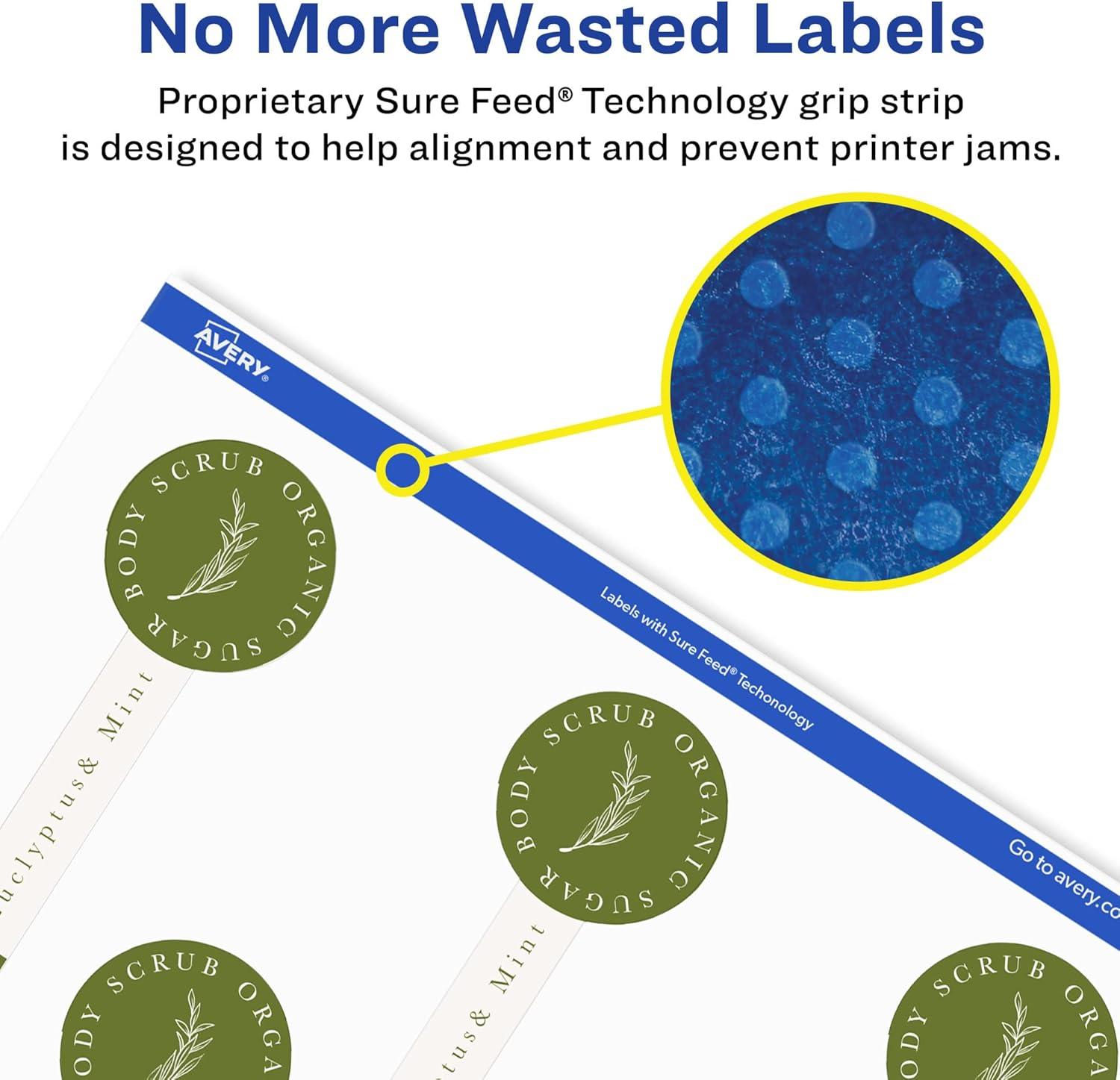 imageAvery Durable Waterproof Lollipop Labels Sure Feed Technology 15quot x 4quot 80 Total Oil and TearResistant Waterproof Labels PrinttoTheEdge LaserPigmentBased Inkjet Printable800 labels