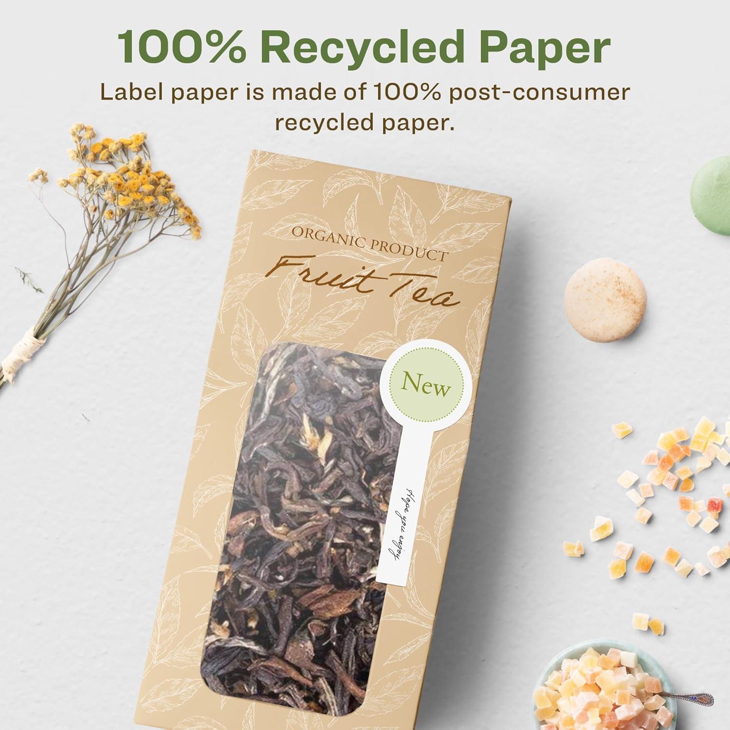 imageAvery EcoFriendly Matte White Recycled Lollipop Labels 15quot x 4quot PrinttoTheEdge Matte White Labels Permanent Adhesive LaserInkjet Printable 80 Total400 labels