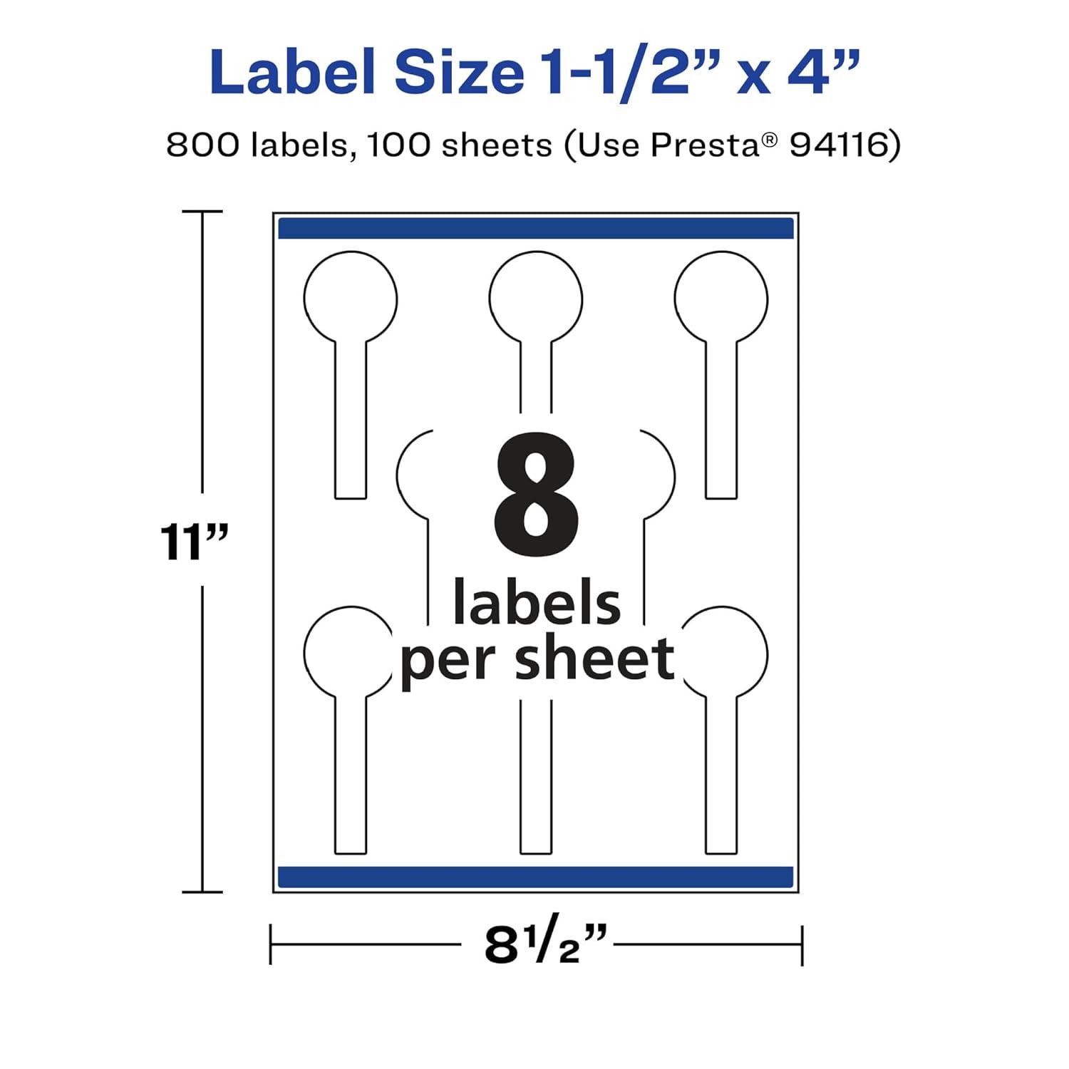 imageAvery Matte Clear Lollipop Labels Sure Feed Technology 15quot x 4quot 200 Matte Clear Labels PrinttoTheEdge LaserInkjet Printable800 labels