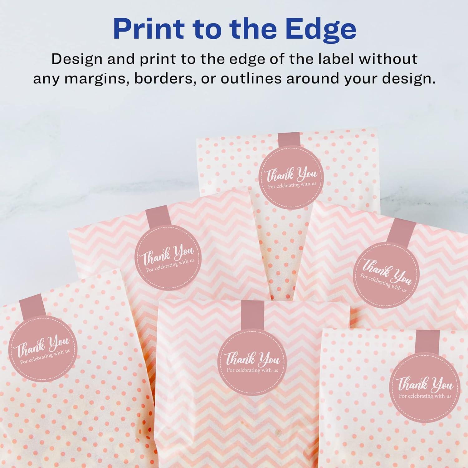 imageAvery Matte White Lollipop Labels Sure Feed Technology 15quot x 4quot 200 White Labels PrinttoTheEdge Permanent Adhesive LaserInkjet Printable2 000 labels