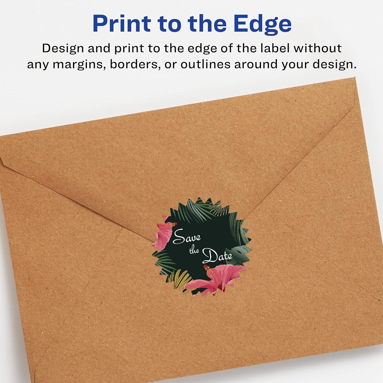 imageAvery Matte White Starburst Labels Sure Feed Technology 225quot 300 Matte White Printable Labels600 Labels