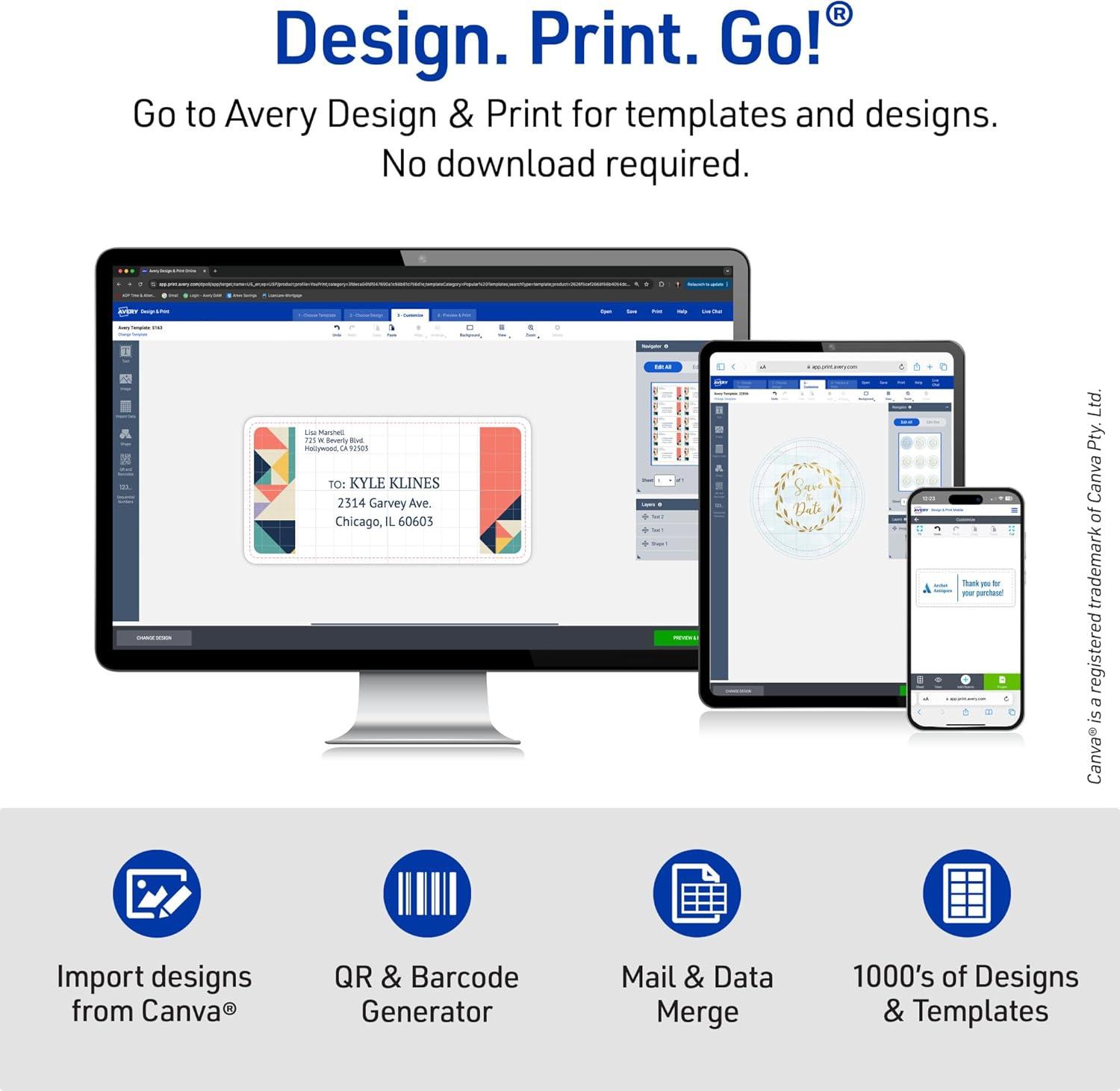 imageAvery Printable Lollipop Labels Sure Feed Technology 112quot x 4quot Bright Yellow Labels PrinttoTheEdge LaserInkjet Printable 160 Total Great for Jars and Baking Seal Stickers80 labels