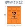 imageAvery Printable Arched Square Labels with Sure Feed Technology 2quot x 2316quot Bright Orange PrinttoTheEdge LaserInkjet 240 Total120 labels