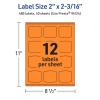 imageAvery Printable Arched Square Labels with Sure Feed Technology 2quot x 2316quot Bright Orange PrinttoTheEdge LaserInkjet 240 Total480 labels
