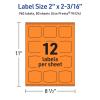 imageAvery Printable Arched Square Labels with Sure Feed Technology 2quot x 2316quot Bright Orange PrinttoTheEdge LaserInkjet 240 Total960 labels
