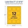 imageAvery Printable Arched Square Labels with Sure Feed Technology 2quot x 2316quot Bright Yellow PrinttoTheEdge LaserInkjet 240 Total120 labels