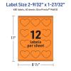 imageAvery Printable Heart Labels Sure Feed Technology 2932quot x 12732quot Bright Orange Labels PrinttoTheEdge LaserInkjet Printable 120 Total Great for Mailing Seals and Packaging480 labels