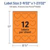 imageAvery Printable Heart Labels Sure Feed Technology 2932quot x 12732quot Bright Orange Labels PrinttoTheEdge LaserInkjet Printable 120 Total Great for Mailing Seals and Packaging120 labels