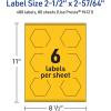 imageAvery Printable Hexagon Labels Sure Feed Technology 212quot x 25764quot Bright Yellow Labels PrinttoTheEdge LaserInkjet Printable 120 Total Great for Cosmetics and Jars480 labels