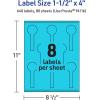 imageAvery Printable Lollipop Labels Sure Feed Technology 112quot x 4quot Bright Blue Labels PrinttoTheEdge LaserInkjet Printable 160 Total Great for Jars and Baking Seal Stickers640 labels