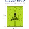 imageAvery Printable Lollipop Labels Sure Feed Technology 112quot x 4quot Bright Green Labels PrinttoTheEdge LaserInkjet Printable 80 Total Great for Jars and Baking Seal Stickers320 labels