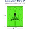 imageAvery Printable Lollipop Labels Sure Feed Technology 112quot x 4quot Neon Green Labels PrinttoTheEdge LaserInkjet Printable 320 Total Great for Jars and Baking Seal Stickers640 labels