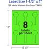 imageAvery Printable Lollipop Labels Sure Feed Technology 112quot x 4quot Neon Green Labels PrinttoTheEdge LaserInkjet Printable 320 Total Great for Jars and Baking Seal Stickers320 labels
