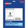 imageAvery Matte White Lollipop Labels Sure Feed Technology 1quot x 4quot 200 White Labels PrinttoTheEdge Permanent Adhesive LaserInkjet Printable2 000 labels