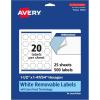imageAvery Matte White Removable Hexagon Labels Sure Feed Technology PrinttoTheEdge 112quot x 14754quot 300 Removable Labels LaserInkjet Printable500 labels