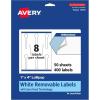imageAvery Matte White Removable Lollipop Labels Sure Feed Technology PrinttoTheEdge 1quot x 4quot 120 Removable Labels LaserInkjet Printable400 labels