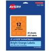 imageAvery Printable Arched Square Labels with Sure Feed Technology 2quot x 2316quot Bright Orange PrinttoTheEdge LaserInkjet 240 Total240 labels