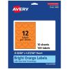imageAvery Printable Heart Labels Sure Feed Technology 2932quot x 12732quot Bright Orange Labels PrinttoTheEdge LaserInkjet Printable 120 Total Great for Mailing Seals and Packaging120 labels