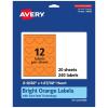 imageAvery Printable Heart Labels Sure Feed Technology 2932quot x 12732quot Bright Orange Labels PrinttoTheEdge LaserInkjet Printable 120 Total Great for Mailing Seals and Packaging240 labels
