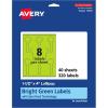 imageAvery Printable Lollipop Labels Sure Feed Technology 112quot x 4quot Bright Green Labels PrinttoTheEdge LaserInkjet Printable 80 Total Great for Jars and Baking Seal Stickers320 labels