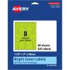 imageAvery Printable Lollipop Labels Sure Feed Technology 112quot x 4quot Bright Green Labels PrinttoTheEdge LaserInkjet Printable 80 Total Great for Jars and Baking Seal Stickers640 labels