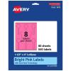 imageAvery Printable Lollipop Labels Sure Feed Technology 112quot x 4quot Bright Pink Labels PrinttoTheEdge LaserInkjet Printable 80 Total Great for Jars and Baking Seal Stickers640 labels