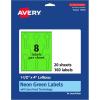 imageAvery Printable Lollipop Labels Sure Feed Technology 112quot x 4quot Neon Green Labels PrinttoTheEdge LaserInkjet Printable 320 Total Great for Jars and Baking Seal Stickers160 labels