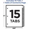 imageAvery Dividers for 3 Ring Binders 15 Tabs per Set Customizable Table of Contents Classic White Tabs Great for Organizing Reports Projects and More 11142