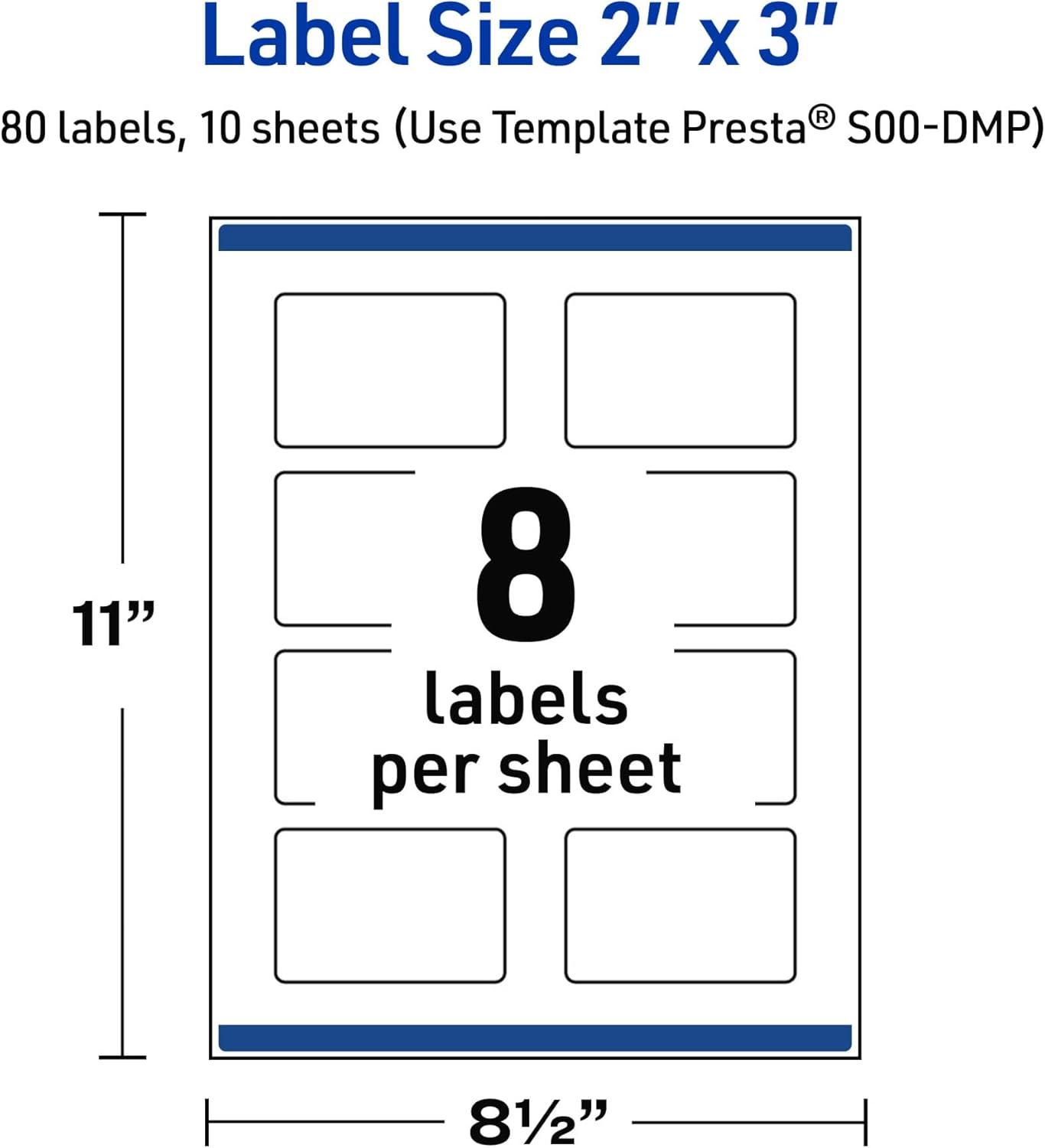 imageAvery Printable Rectangle Labels Gold Border Gold Dots 2quot x 3quot Glossy White Rectangle Labels Permanent LaserInkjet 80ct Great for Product MerchandisingDouble Gold Border With Florals
