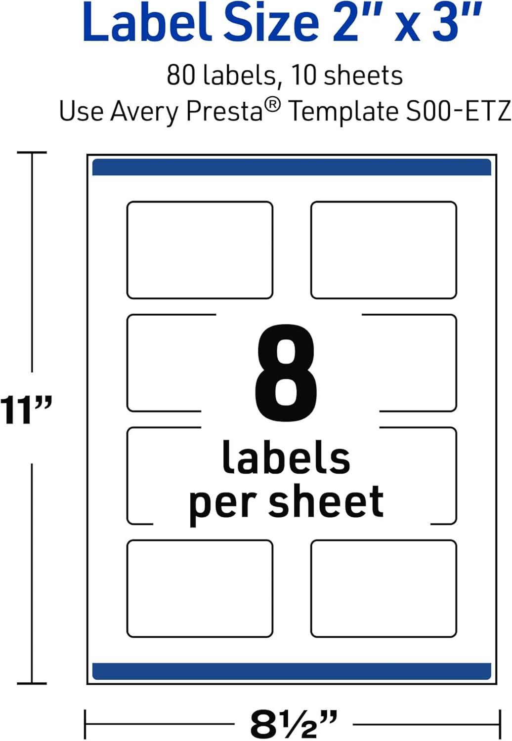 imageAvery Printable Rectangle Labels Gold ampamp Navy Border Florals 2quot x 3quot Matte White Rectangle Labels Permanent LaserInkjet 80ct Great for Product MerchandisingBlue Waves