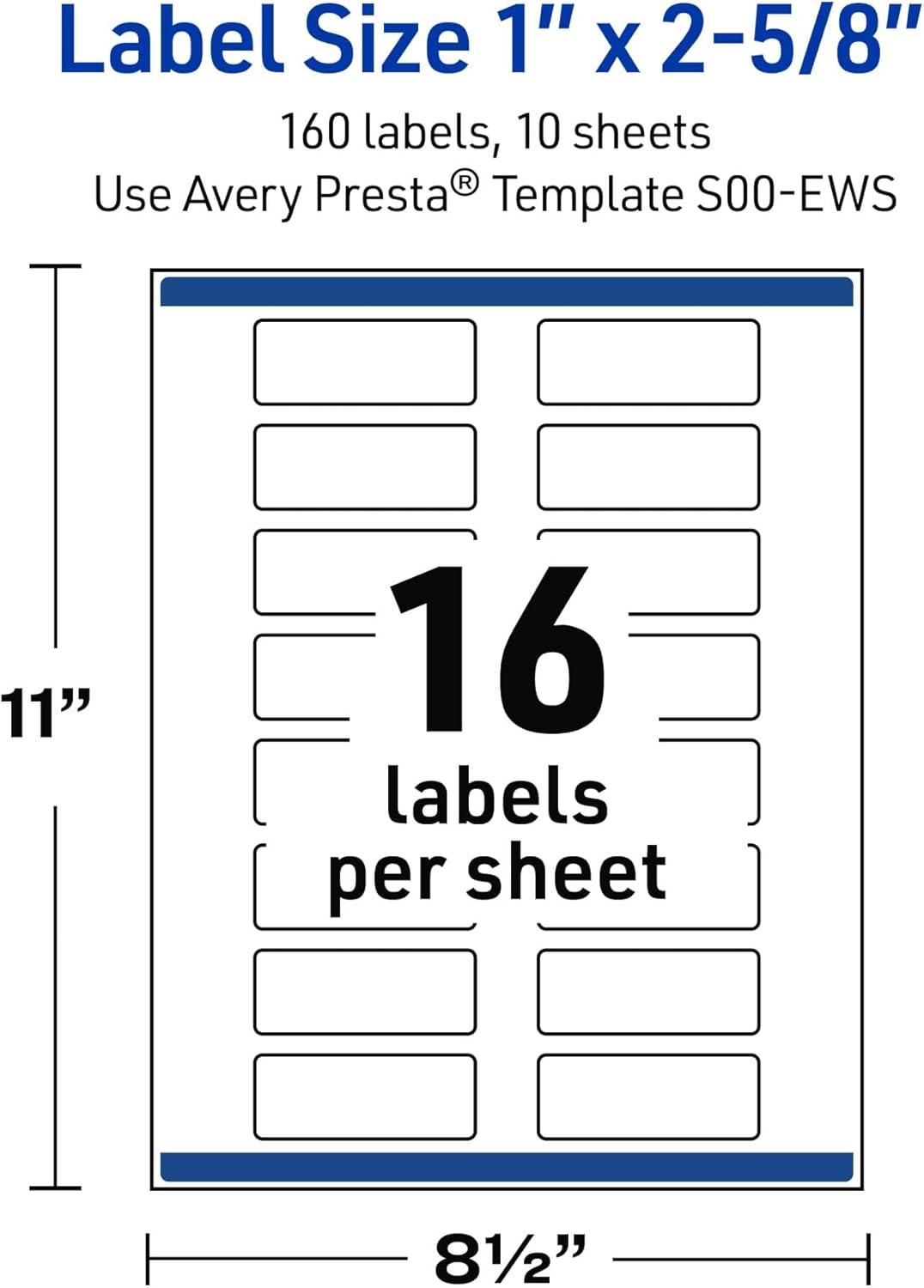 imageAvery Printable Rectangle Labels Sure Feed Technology Blue Border Gold Dots Design 1quot x 258quot Glossy White Permanent Adhesive LaserInkjet 160 Total Great for AddressingGold Lace Trim