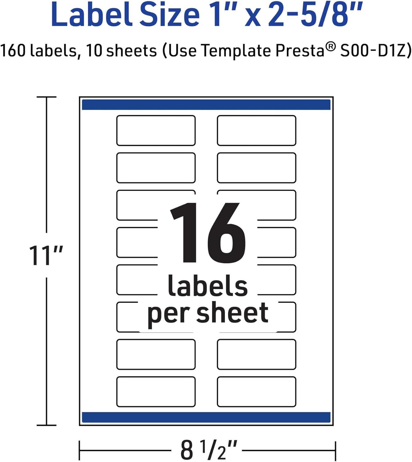 imageAvery Printable Rectangle Labels Sure Feed Technology Blue Border Gold Dots Design 1quot x 258quot Glossy White Permanent Adhesive LaserInkjet 160 Total Great for AddressingDouble Dipped Gold Edge
