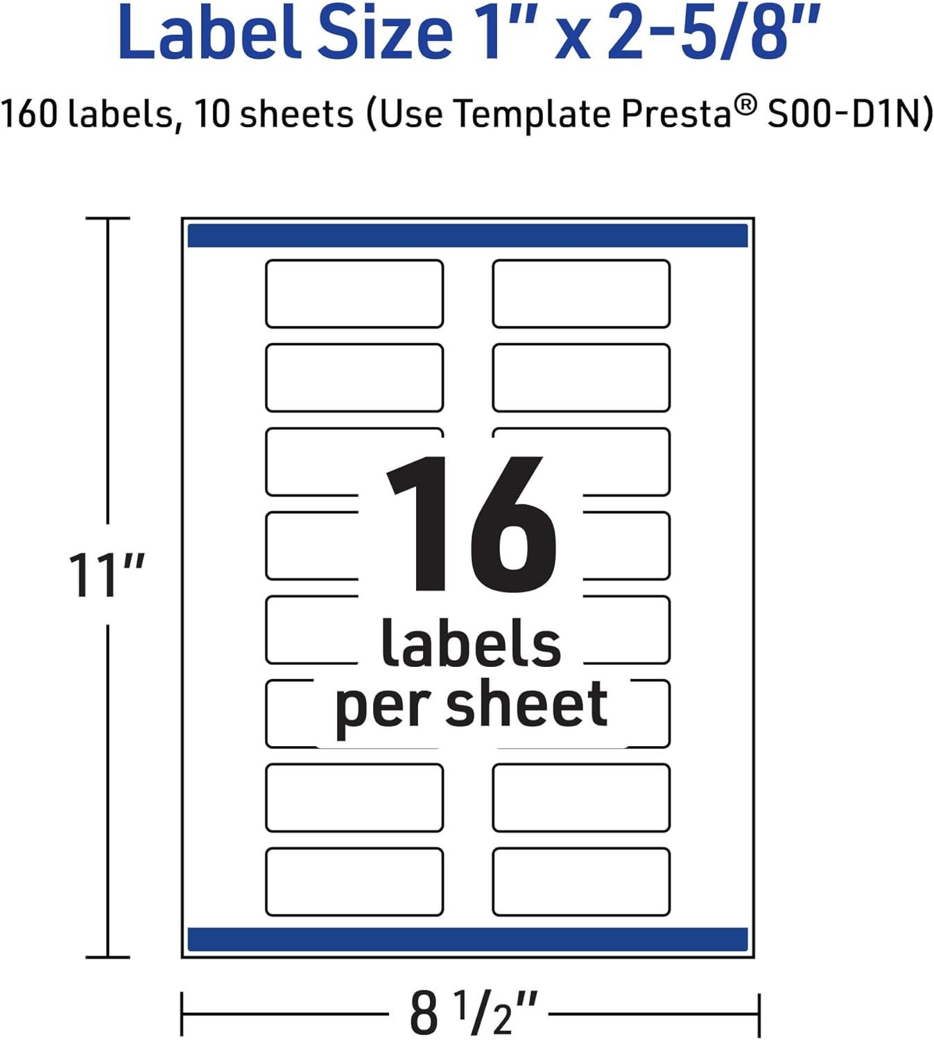 imageAvery Printable Rectangle Labels Sure Feed Technology Blue Border Gold Dots Design 1quot x 258quot Glossy White Permanent Adhesive LaserInkjet 160 Total Great for AddressingDipped Gold Edge