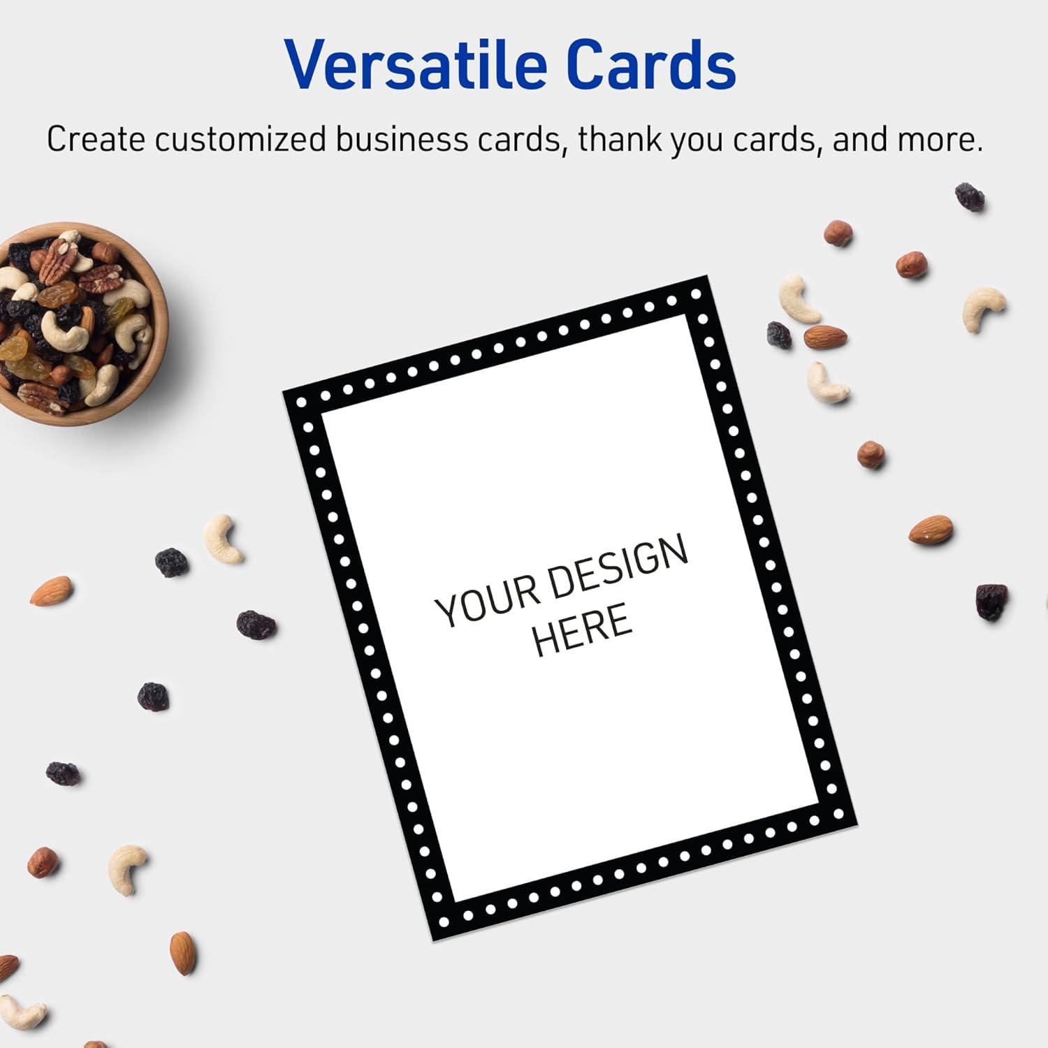 imageAvery Printable Rectangle Postcards Gold MultiLined Border 4quot x 6quot Matte White LaserInkjet 20ct Great for PostcardsBlack  White Polka Dots