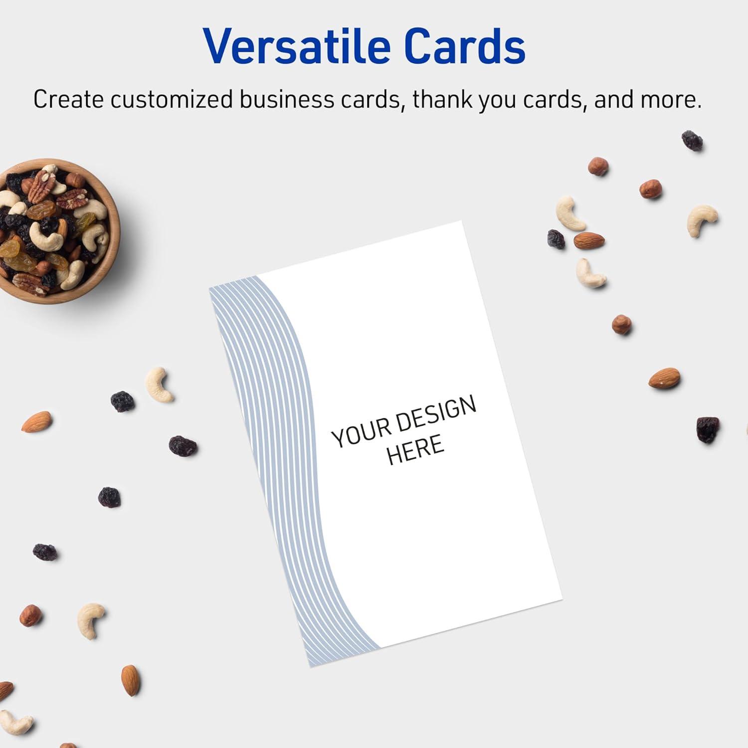 imageAvery Printable Rectangle Postcards Gold MultiLined Border 4quot x 6quot Matte White LaserInkjet 20ct Great for PostcardsBlue Waves