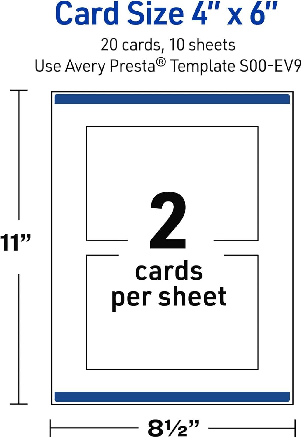 imageAvery Printable Rectangle Postcards Gold MultiLined Border 4quot x 6quot Matte White LaserInkjet 20ct Great for PostcardsBlue Waves