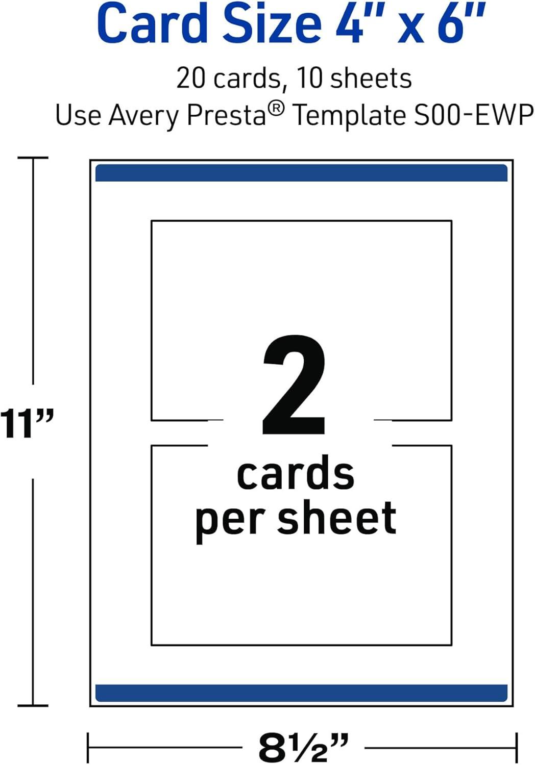 imageAvery Printable Rectangle Postcards Gold MultiLined Border 4quot x 6quot Matte White LaserInkjet 20ct Great for PostcardsGold Blush