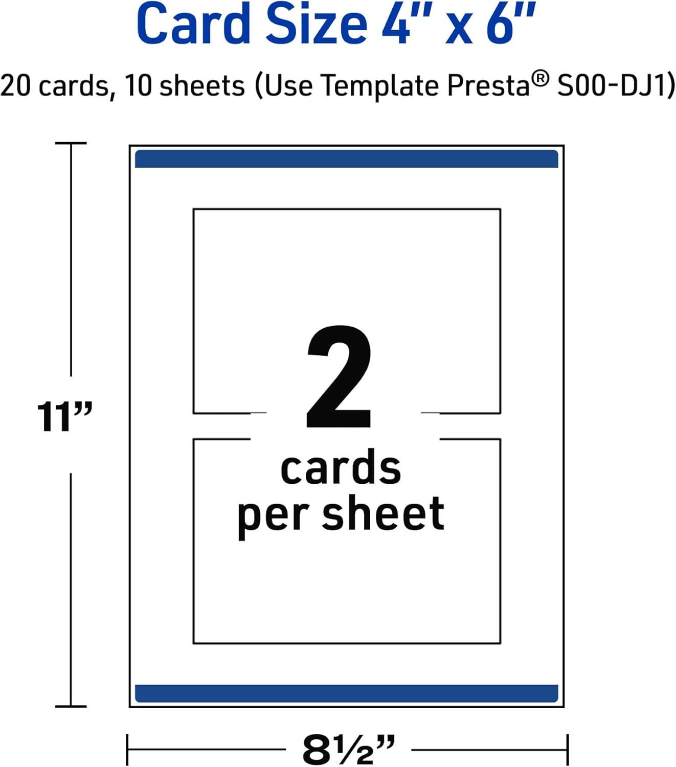 imageAvery Printable Rectangle Postcards Gold MultiLined Border 4quot x 6quot Matte White LaserInkjet 20ct Great for PostcardsGold Border with Gold Dots