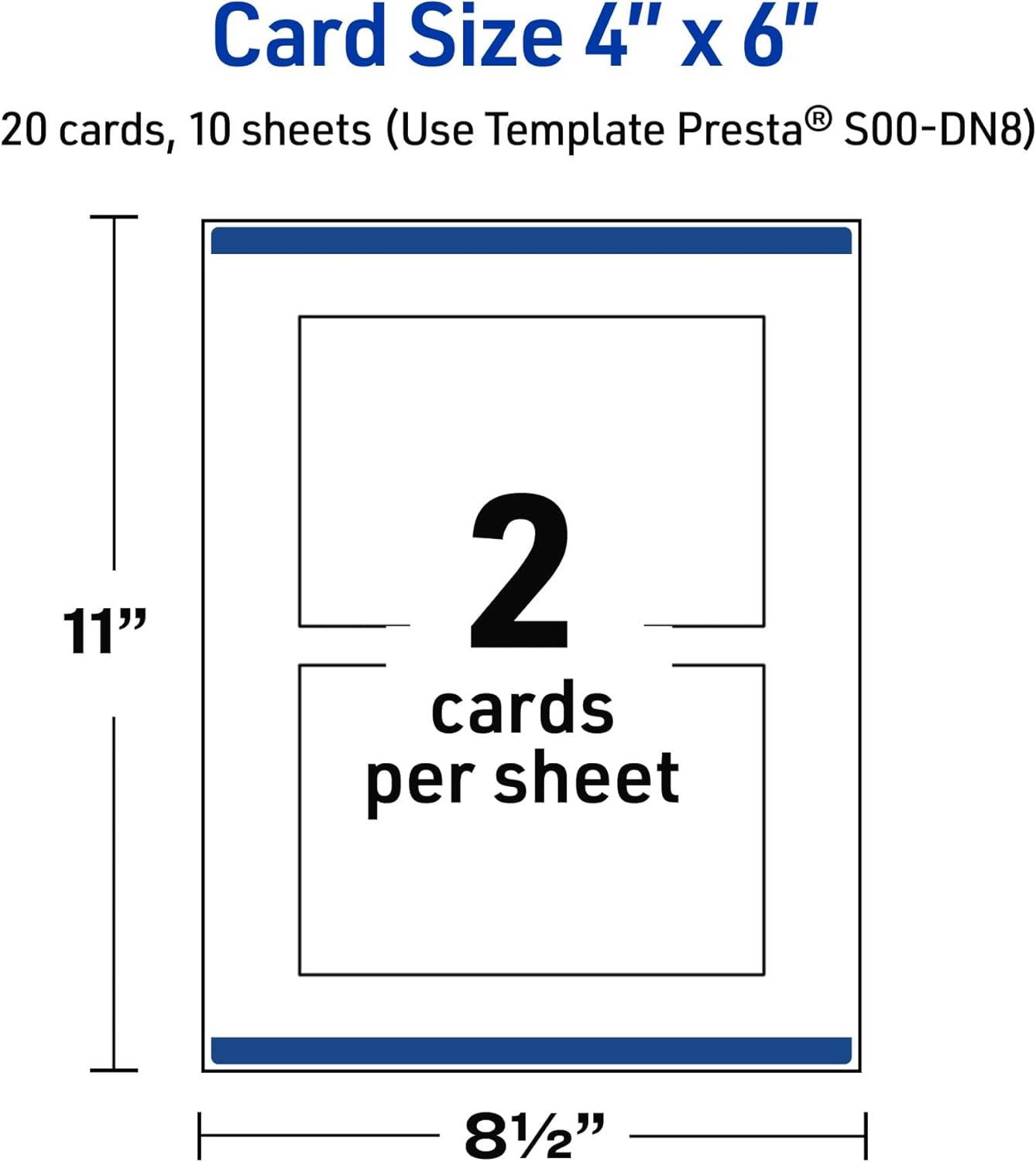 imageAvery Printable Rectangle Postcards Gold MultiLined Border 4quot x 6quot Matte White LaserInkjet 20ct Great for PostcardsGreen Florals with Gold Dots